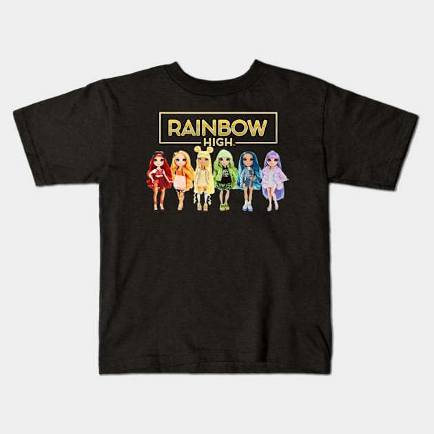 rainbow high Kids T-Shirt by Qurax